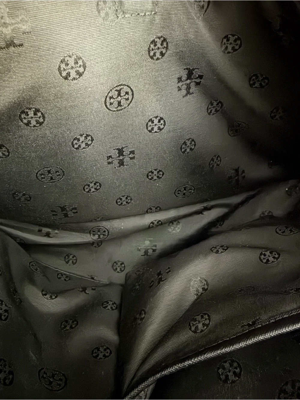Tory Burch Black Leather Saffiano Tote with Gold Logo Emerson